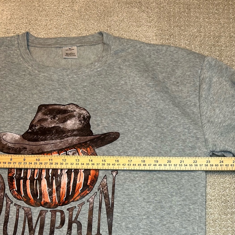 Howdy Pumpkin Western Halloween Sweatshirt Womens XL Gray Crew Neck - Picture 6 of 8